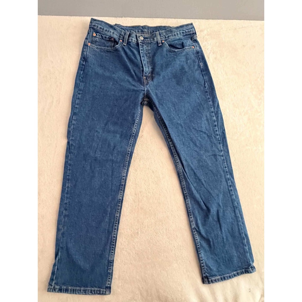 Levis Mens 38x30 Tagged Blue Jeans 514 Straight Fit Medium Wash Denim Pants